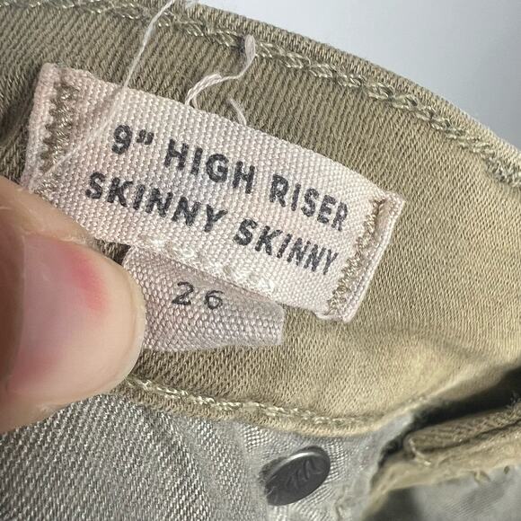 MADEWELL 9" High-Rise Skinny Jeans Garment-Dyed Edition Safari Khaki Green Sz 26 - Picture 10 of 12